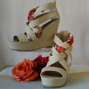 Material Girl platform strappy sandal